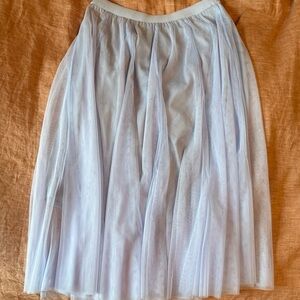 Bluivy Light Blue Tulle A-Line Midi Skirt